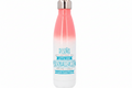 Botella personalizable rosa y blanca