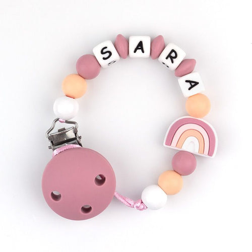 Cadenita de silicona Arcoiris Blush personalizada Mi Pipo