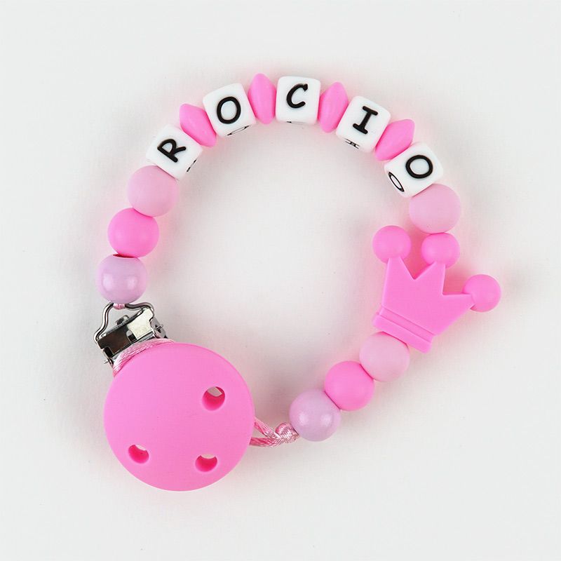Cadenita de silicona Corona Tonos Rosa personalizada Mi Pipo
