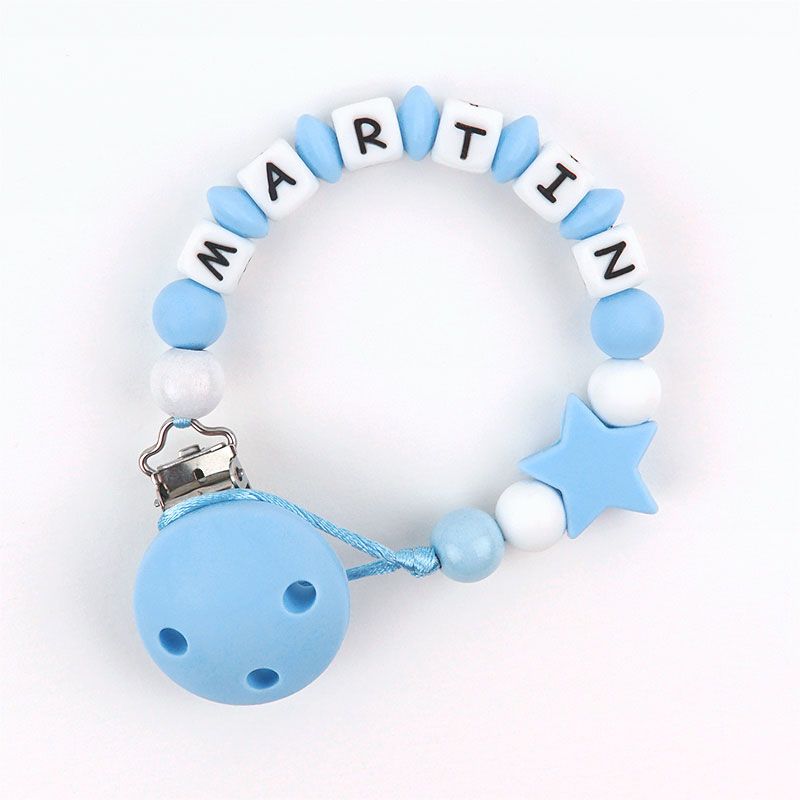 Cadenita de silicona Estrella Celeste personalizada Mi Pipo