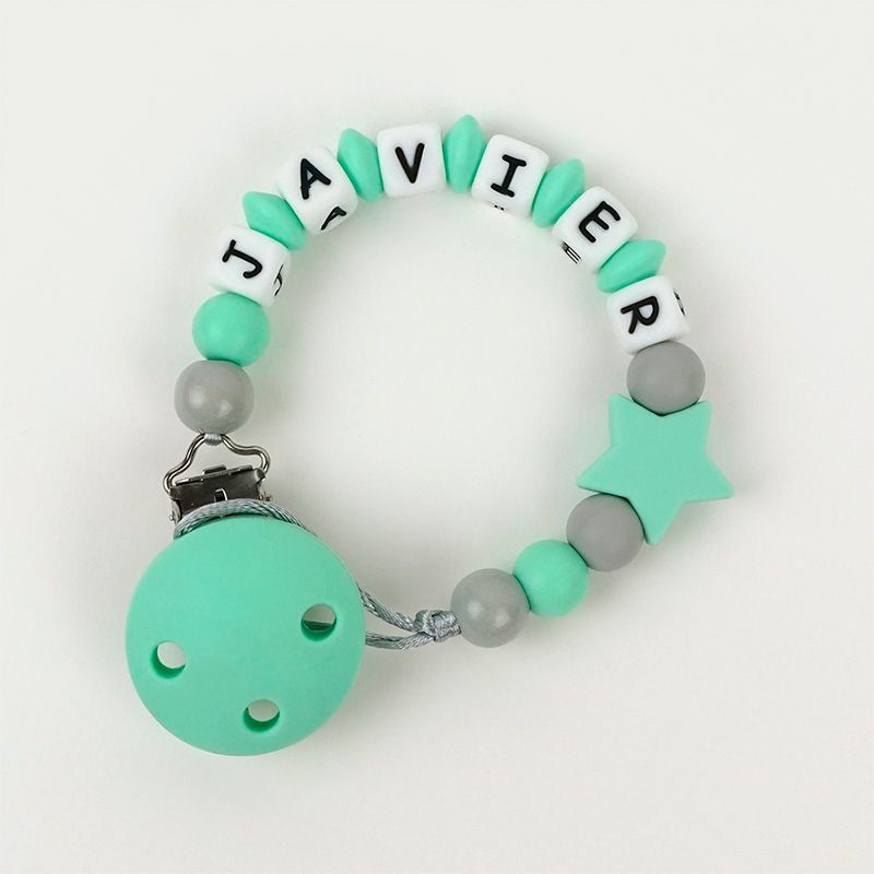 Cadenita de silicona Estrella Menta personalizada Mi Pipo