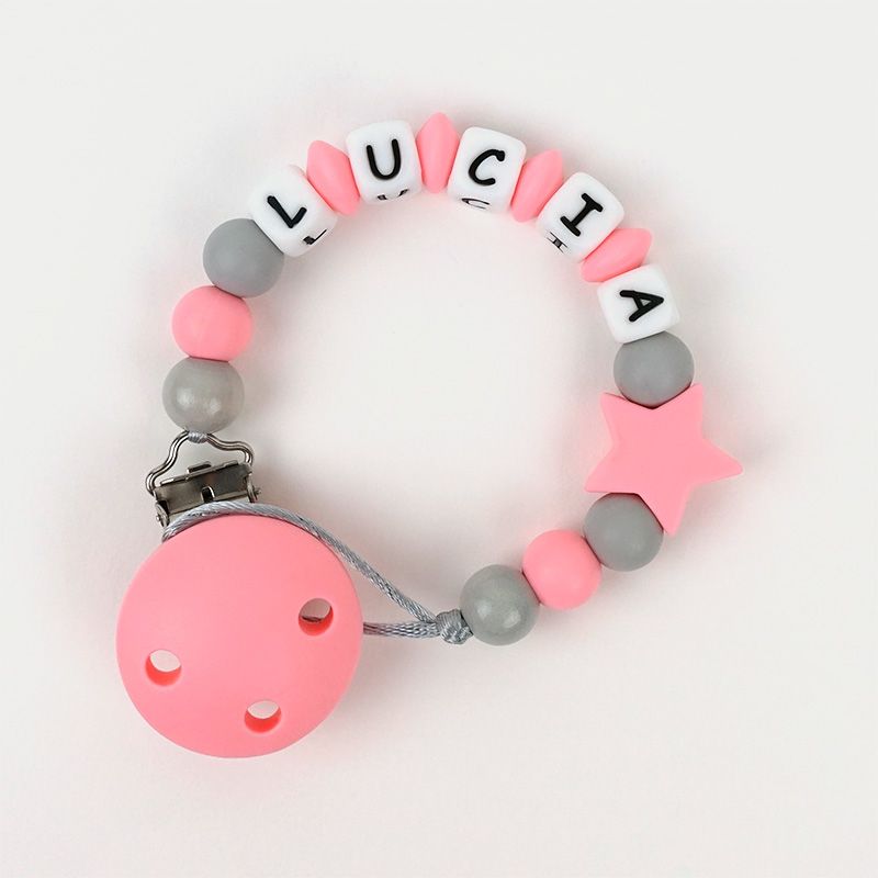 Cadenita de silicona Estrella Rosa Candy personalizada Mi Pipo