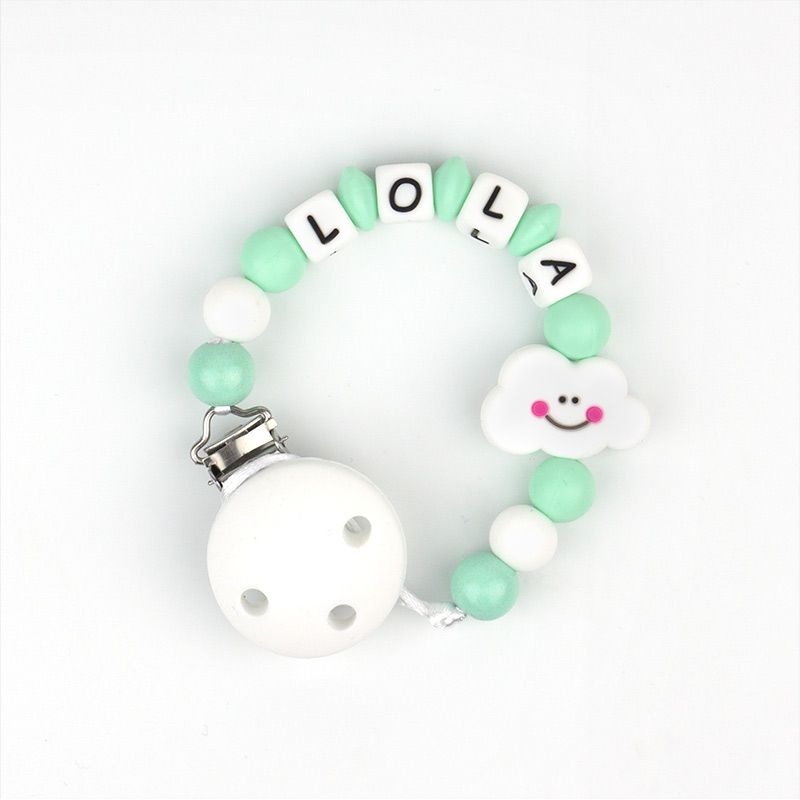 Cadenita de silicona Nube Menta personalizada Mi Pipo