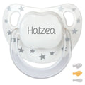 Chupete Baby Chic Blanco Plata Personalizado - frontal