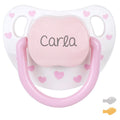 Chupete Baby Chic Blanco Rosa Personalizado - frontal