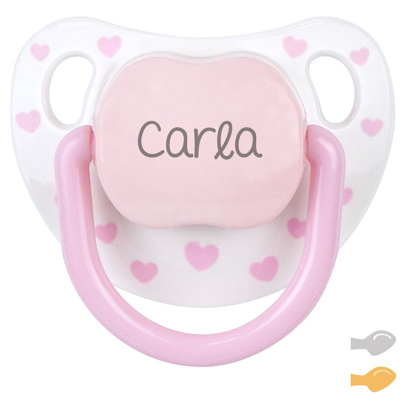 Chupete Baby Chic Blanco Rosa Personalizado - frontal