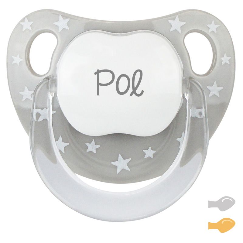 Chupete Baby Chic Gris Personalizado - frontal