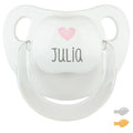 Chupete Baby Deco Blanco Corazón Rosa Personalizado - frontal