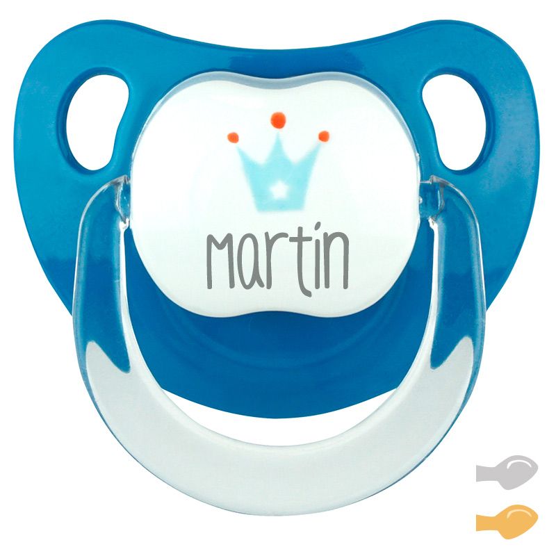 Chupete Baby Deco Corona Denim Personalizado - frontal