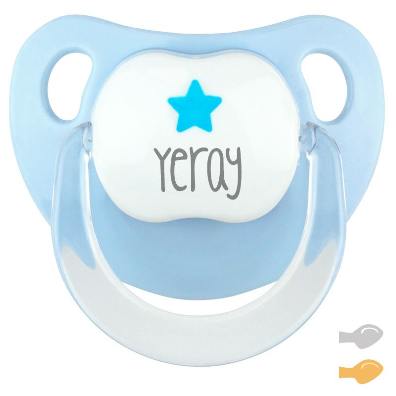 Chupete Baby Deco Estrella Azul Personalizado - frontal