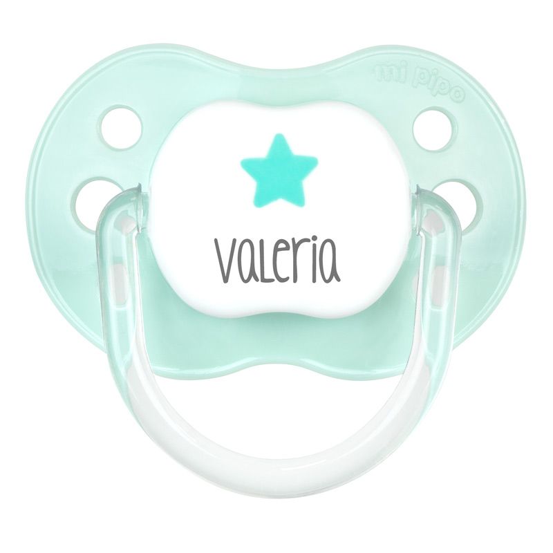 Chupete Baby Deco Estrella Mint Personalizado - frontal