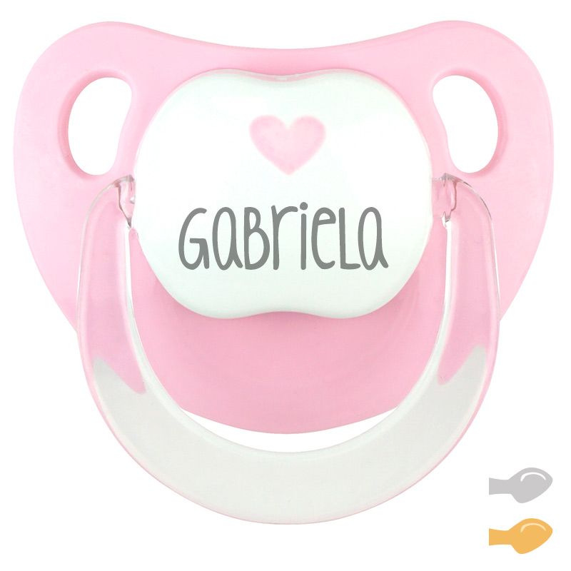 Chupete Baby Deco Rosa Corazón Rosa Personalizado - frontal