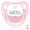 Chupete Baby Deco Rosa Corazón Rosa Personalizado - frontal