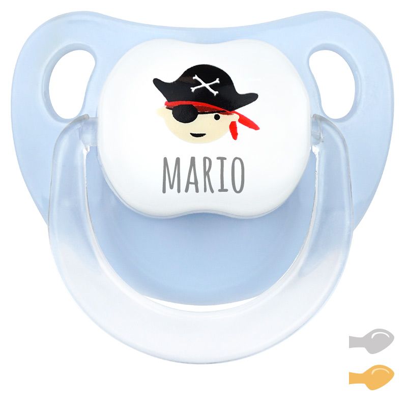 Chupete Baby Deco Pirata Azul Personalizado - frontal