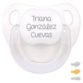 Chupete baby personalizado blanco con nombre Triana González Cuevas