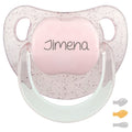 Chupete baby personalizado glitter rosa con nombre Jimena
