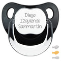 Chupete baby personalizado negro con nombre Diego Izquierdo Sanmartín