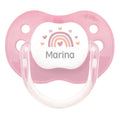 Chupete Classic Deco Arcoíris Blush Personalizado - frontal