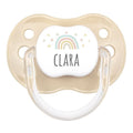 Chupete Classic Deco Arcoíris Soft Beige Personalizado - frontal