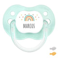 Chupete Classic Deco Arcoíris Soft Menta Personalizado - frontal