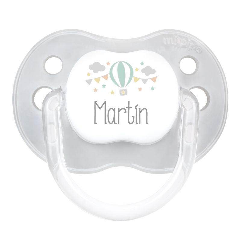 Chupete Classic Deco Globo Gris Personalizado - frontal
