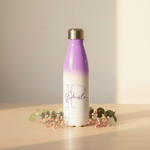 Botella morada personalizada Paula lifestyle