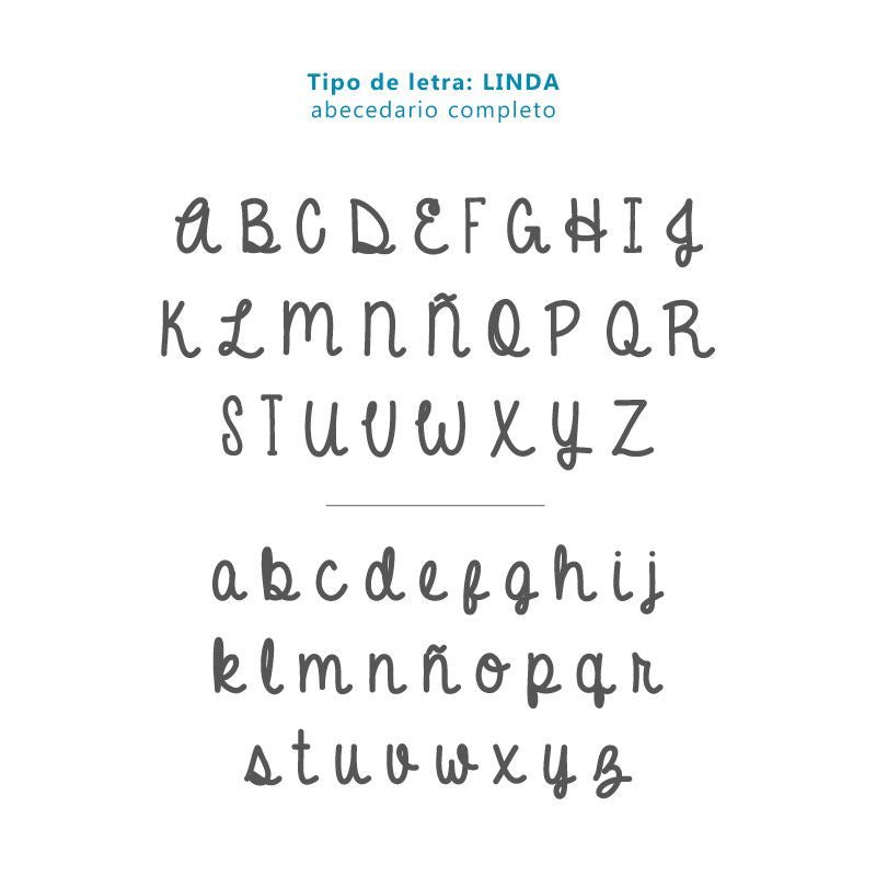 Tipo de letra Linda mayúsculas y minúsculas para mochila estrellas menta MiPipo
