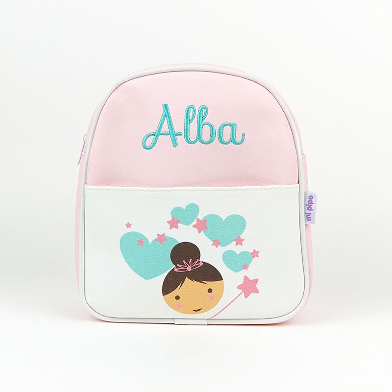Mochila Hada Rosa Personalizada MiPipo con nombre Alba bordado