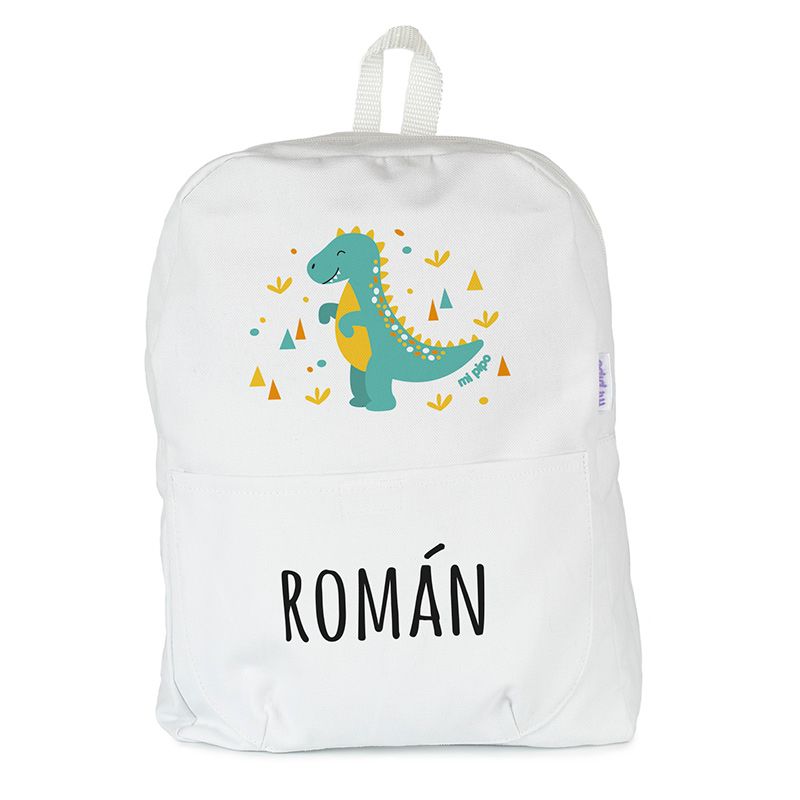 Mochila Medium Lona Dinosaurio Personalizada MiPipo