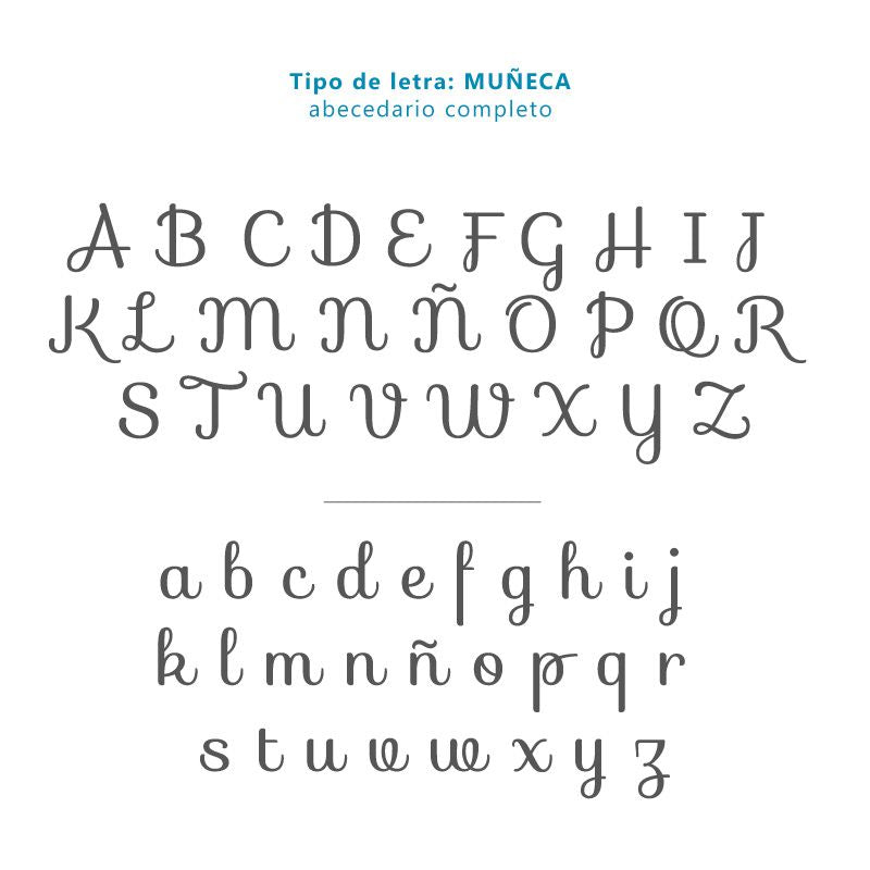 Tipo de letra Muñeca mayúsculas y minúsculas para mochila lona hada MiPipo