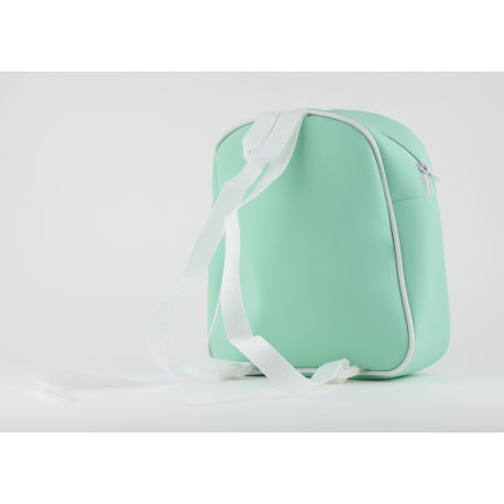 Vista trasera mochila panda menta MiPipo con asas regulables